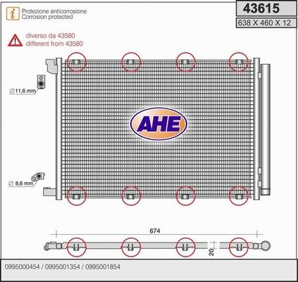 AHE 43615 - Condensatore, Climatizzatore www.autoricambit.com