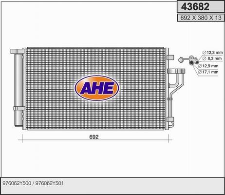 AHE 43682 - Condensatore, Climatizzatore www.autoricambit.com