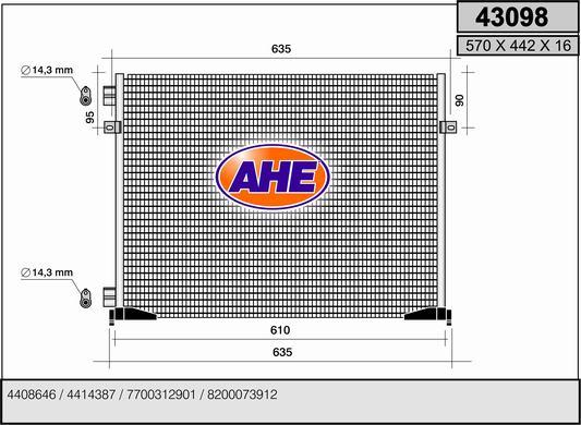 AHE 43098 - Condensatore, Climatizzatore www.autoricambit.com