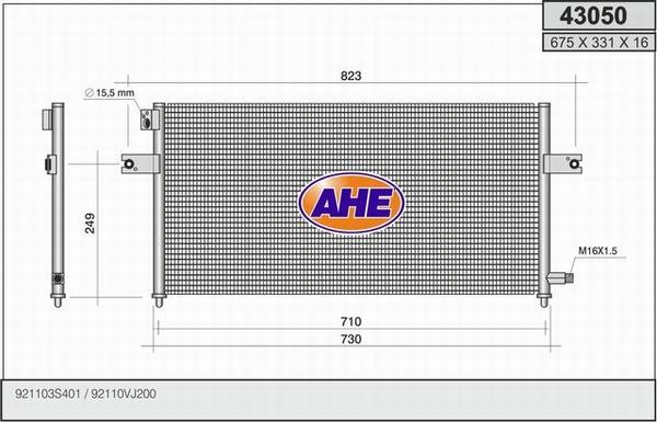 AHE 43050 - Condensatore, Climatizzatore www.autoricambit.com