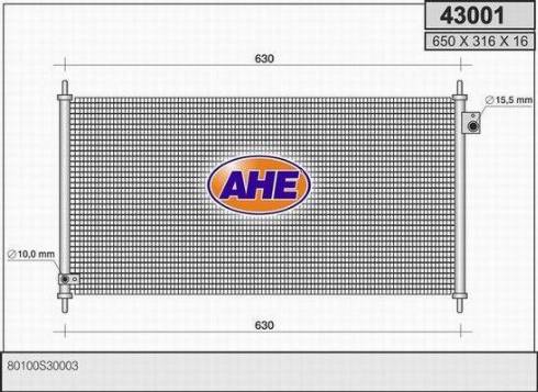 AHE 43001 - Condensatore, Climatizzatore www.autoricambit.com