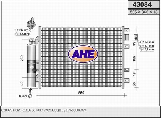 AHE 43084 - Condensatore, Climatizzatore www.autoricambit.com