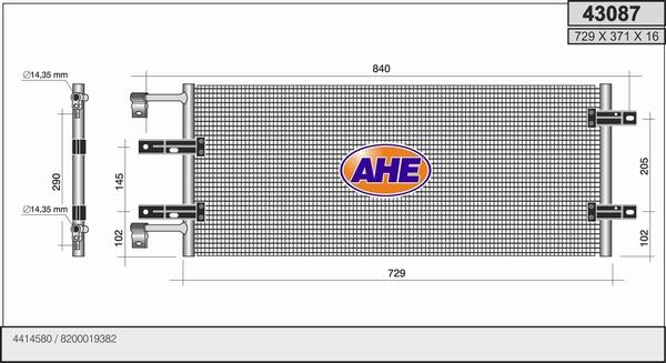 AHE 43087 - Condensatore, Climatizzatore www.autoricambit.com