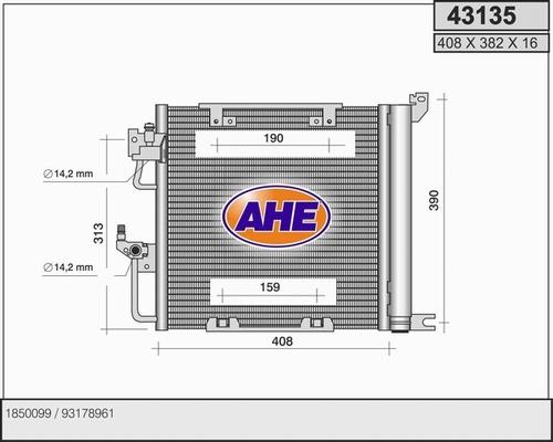 AHE 43135 - Condensatore, Climatizzatore www.autoricambit.com