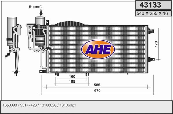 AHE 43133 - Condensatore, Climatizzatore www.autoricambit.com