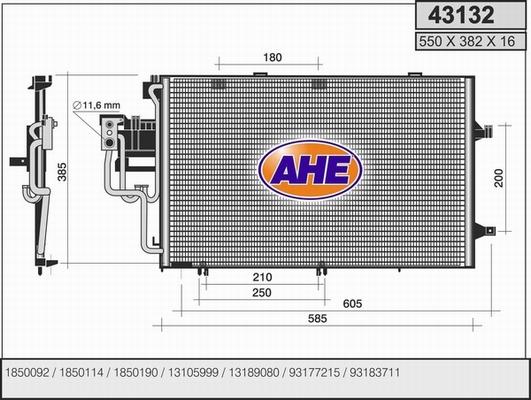 AHE 43132 - Condensatore, Climatizzatore www.autoricambit.com