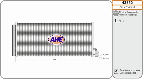 AHE 43850 - Condensatore, Climatizzatore www.autoricambit.com