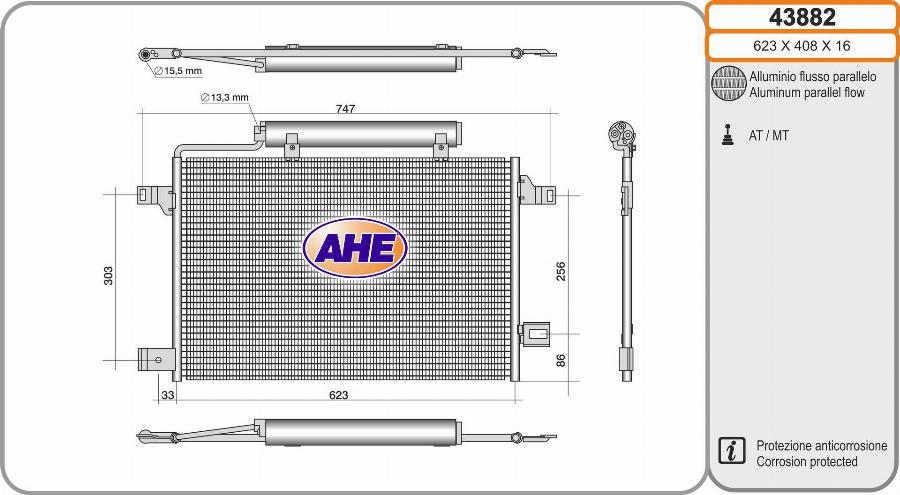 AHE 43882 - Condensatore, Climatizzatore www.autoricambit.com