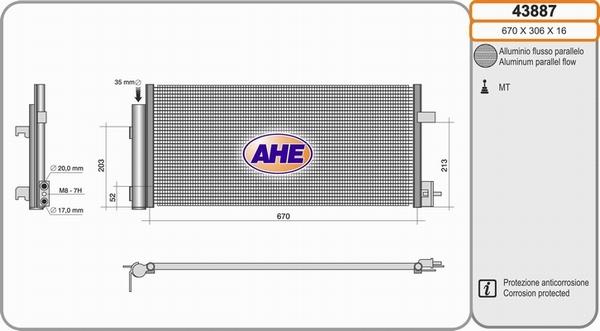 AHE 43887 - Condensatore, Climatizzatore www.autoricambit.com