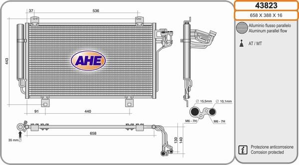 AHE 43823 - Condensatore, Climatizzatore www.autoricambit.com