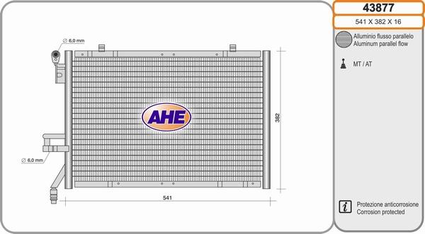 AHE 43877 - Condensatore, Climatizzatore www.autoricambit.com