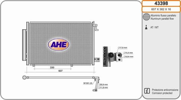 AHE 43398 - Condensatore, Climatizzatore www.autoricambit.com