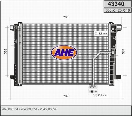 AHE 43340 - Condensatore, Climatizzatore www.autoricambit.com