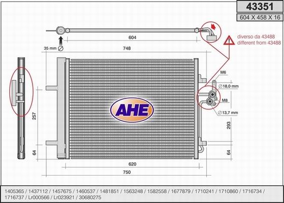 AHE 43351 - Condensatore, Climatizzatore www.autoricambit.com