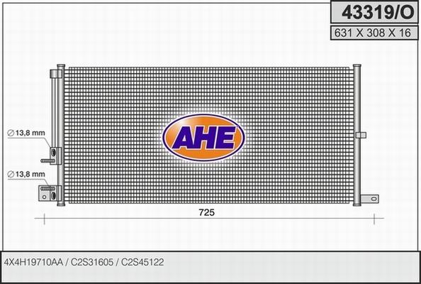 AHE 43319/O - Condensatore, Climatizzatore www.autoricambit.com