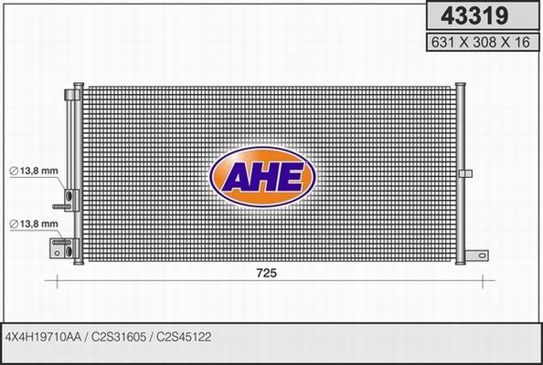 AHE 43319 - Condensatore, Climatizzatore www.autoricambit.com