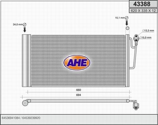 AHE 43388 - Condensatore, Climatizzatore www.autoricambit.com