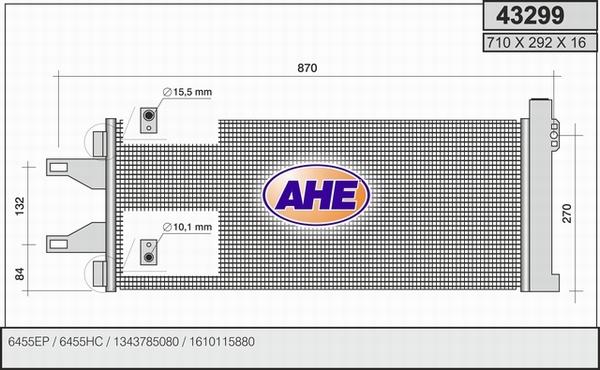 AHE 43299 - Condensatore, Climatizzatore www.autoricambit.com