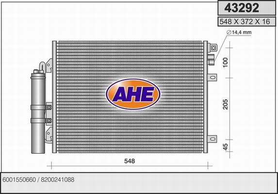 AHE 43292 - Condensatore, Climatizzatore www.autoricambit.com