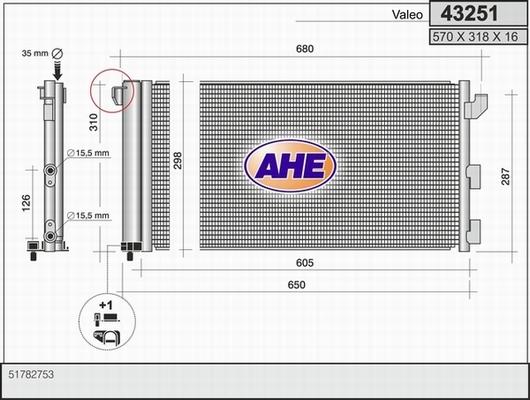 AHE 43251 - Condensatore, Climatizzatore www.autoricambit.com