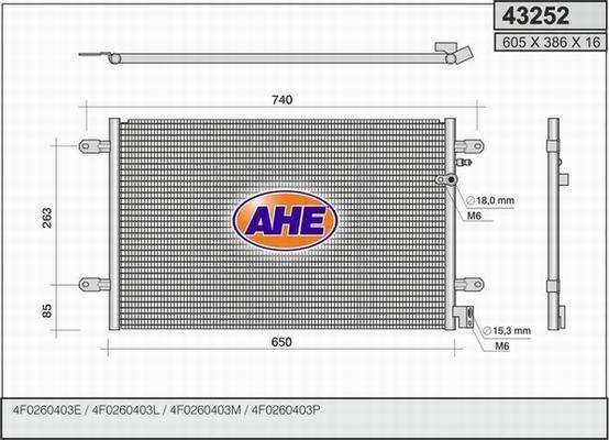 AHE 43252 - Condensatore, Climatizzatore www.autoricambit.com
