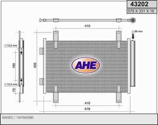 AHE 43202 - Condensatore, Climatizzatore www.autoricambit.com