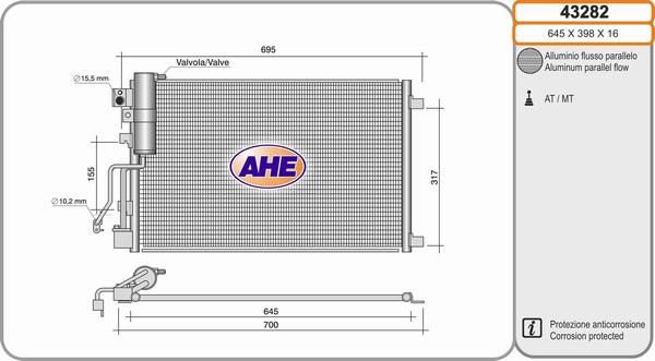 AHE 43282 - Condensatore, Climatizzatore www.autoricambit.com