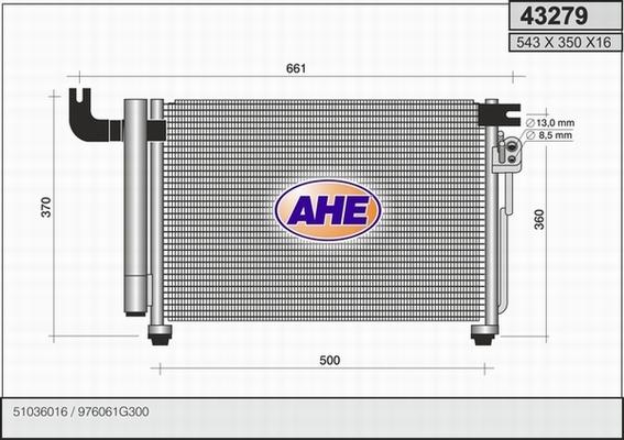 AHE 43279 - Condensatore, Climatizzatore www.autoricambit.com