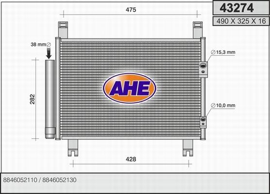 AHE 43274 - Condensatore, Climatizzatore www.autoricambit.com