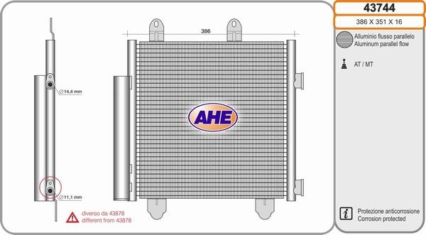 AHE 43744 - Condensatore, Climatizzatore www.autoricambit.com