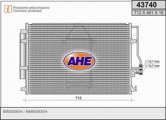 AHE 43740 - Condensatore, Climatizzatore www.autoricambit.com