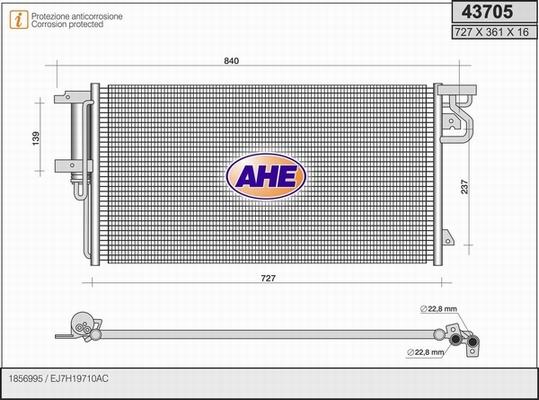 AHE 43705 - Condensatore, Climatizzatore www.autoricambit.com