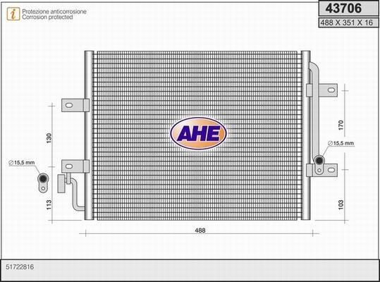 AHE 43706 - Condensatore, Climatizzatore www.autoricambit.com