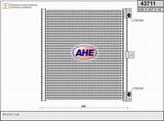 AHE 43711 - Condensatore, Climatizzatore www.autoricambit.com