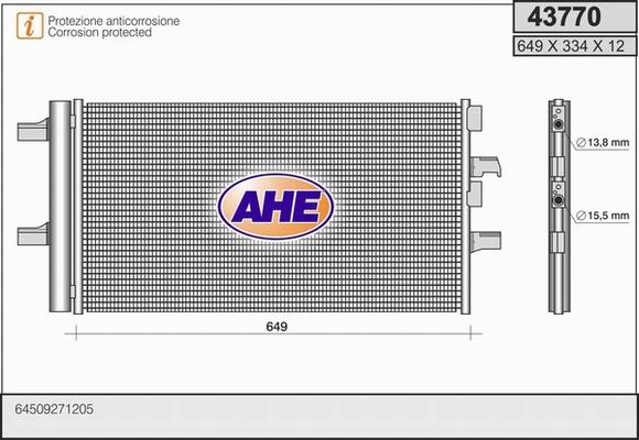 AHE 43770 - Condensatore, Climatizzatore www.autoricambit.com