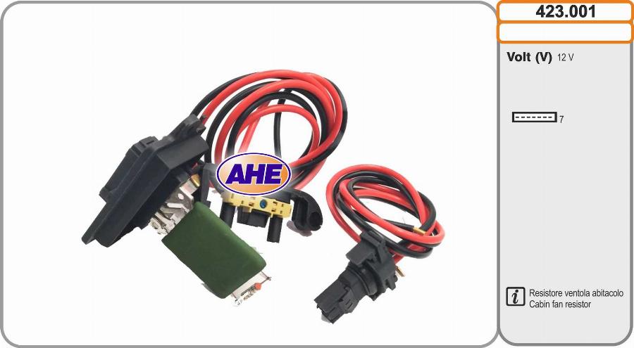 AHE 423.001 - Resistore addizionale, Elettromotore-Ventola radiatore www.autoricambit.com