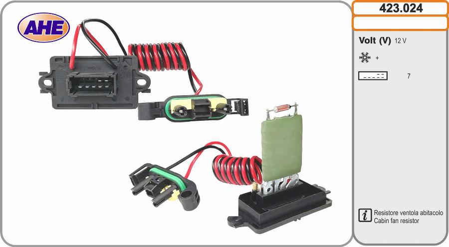 AHE 423.024 - Resistore addizionale, Elettromotore-Ventola radiatore www.autoricambit.com