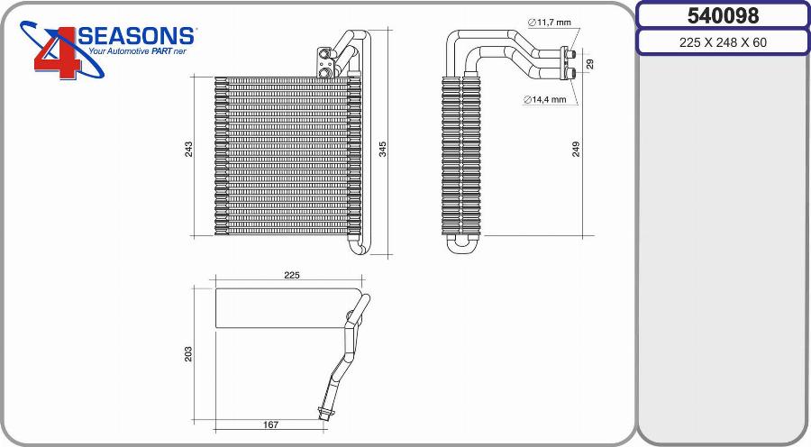 AHE 540098 - Evaporatore, Climatizzatore www.autoricambit.com