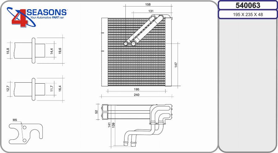 AHE 540063 - Evaporatore, Climatizzatore www.autoricambit.com