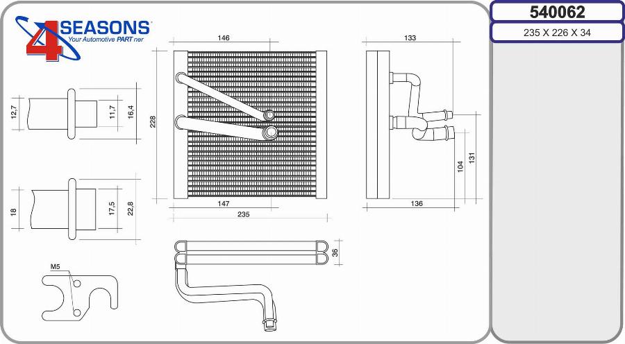 AHE 540062 - Evaporatore, Climatizzatore www.autoricambit.com