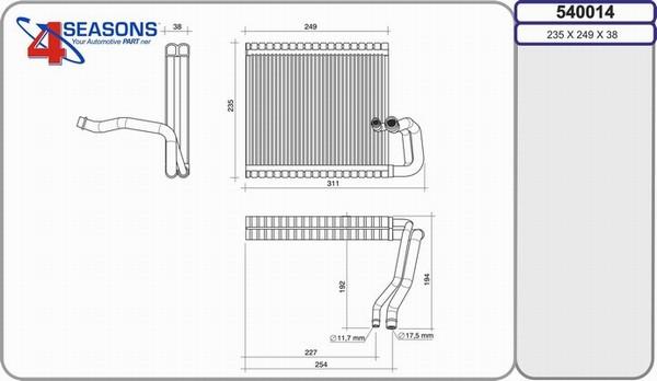 AHE 540014 - Evaporatore, Climatizzatore www.autoricambit.com