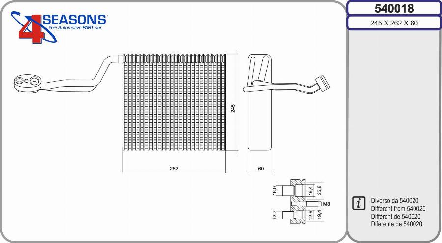 AHE 540018 - Evaporatore, Climatizzatore www.autoricambit.com