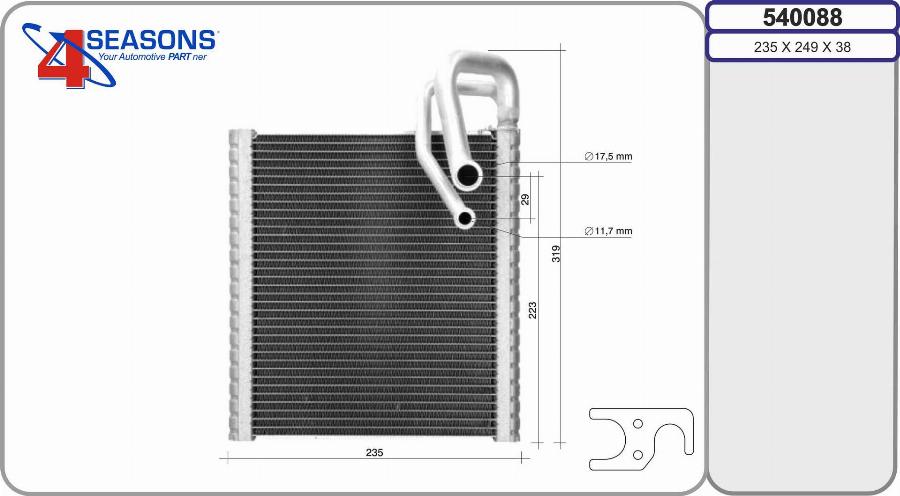 AHE 540088 - Evaporatore, Climatizzatore www.autoricambit.com