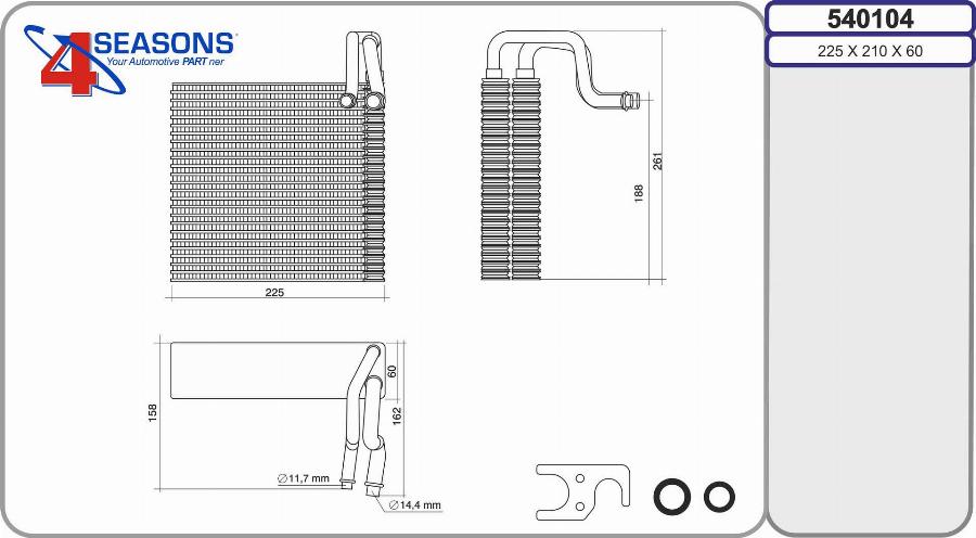 AHE 540104 - Evaporatore, Climatizzatore www.autoricambit.com