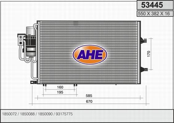 AHE 53445 - Condensatore, Climatizzatore www.autoricambit.com