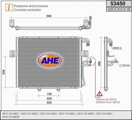 AHE 53450 - Condensatore, Climatizzatore www.autoricambit.com