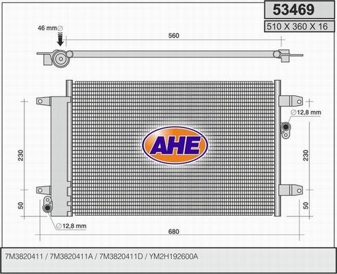 AHE 53469 - Condensatore, Climatizzatore www.autoricambit.com