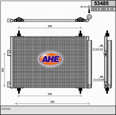 AHE 53485 - Condensatore, Climatizzatore www.autoricambit.com