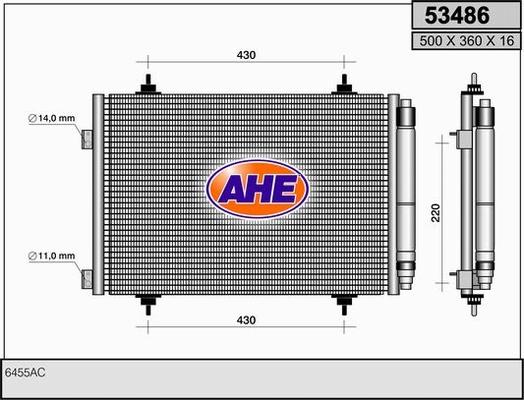 AHE 53486 - Condensatore, Climatizzatore www.autoricambit.com