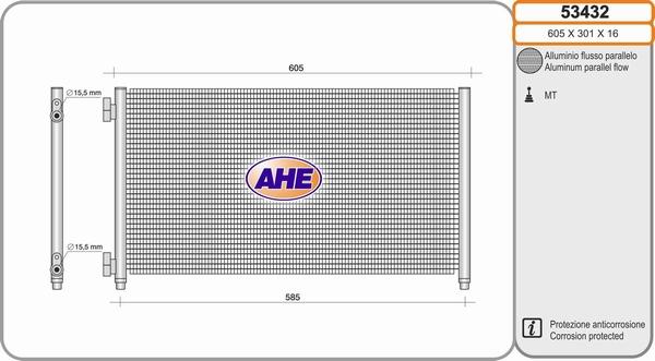 AHE 53432 - Condensatore, Climatizzatore www.autoricambit.com